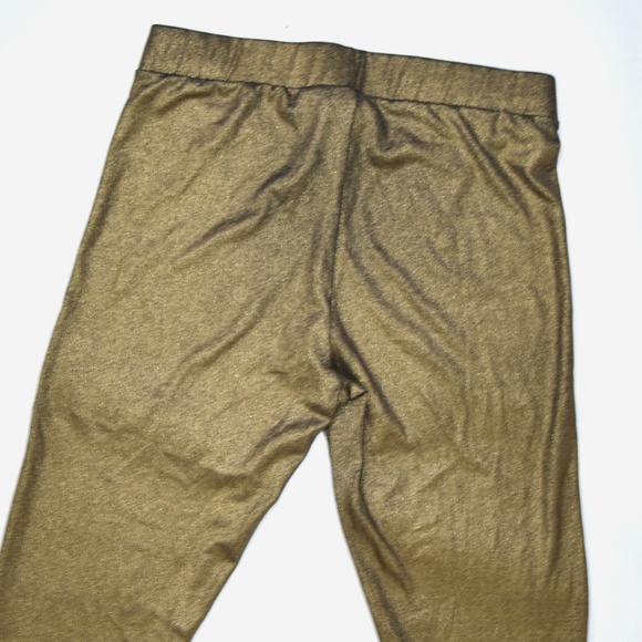 BEBE Antique Gold Metallic Shimmer Leggings Medium - Picture 7 of 7